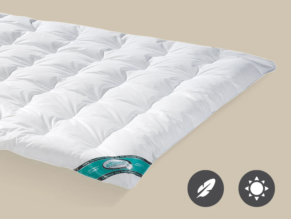 Ott Wohnmobil Punktstepp Daunen Sommerdecke Bett-Decke Detail